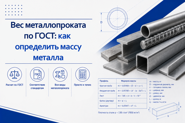 Вес металлопроката по ГОСТ: как определить массу металла